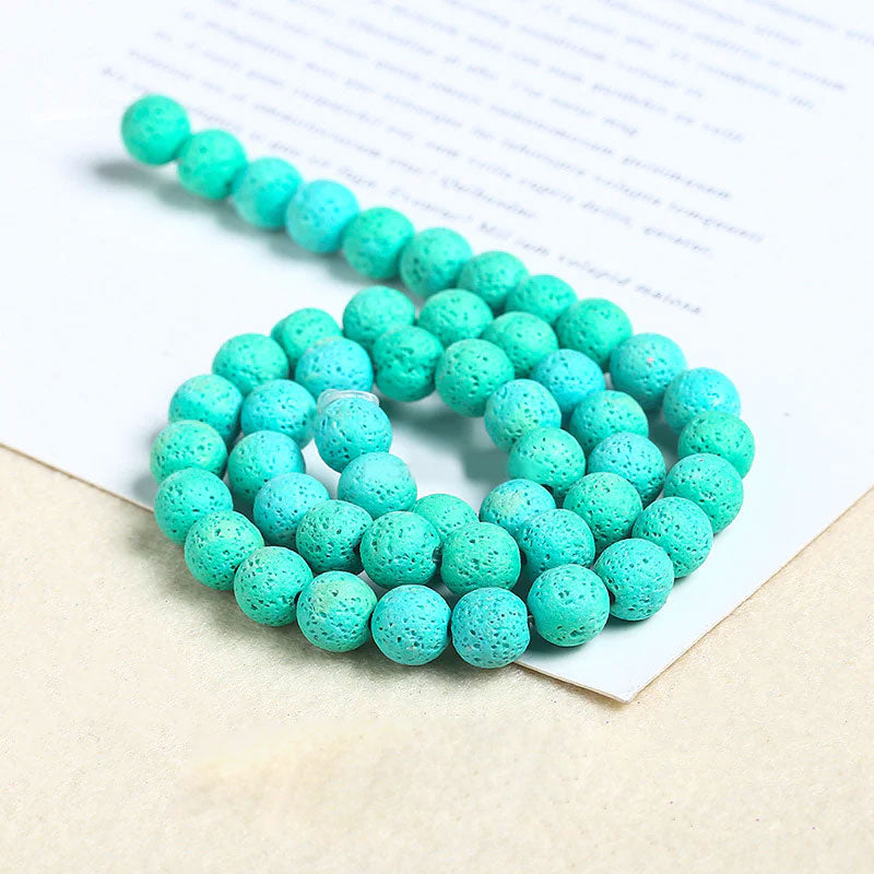 Wholesale DIY Beads 6mm Volcanic Stone Loose Beads 5 Strings/Pack OLY-BDS-JingD001